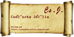 Császka Júlia névjegykártya